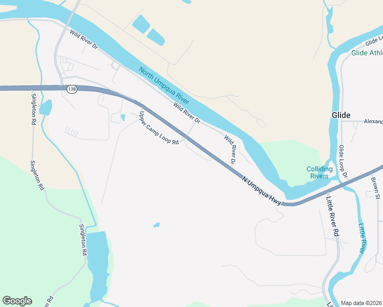 map of restaurants, bars, coffee shops, grocery stores, and more near 371 Upper Camp Loop Road in Roseburg