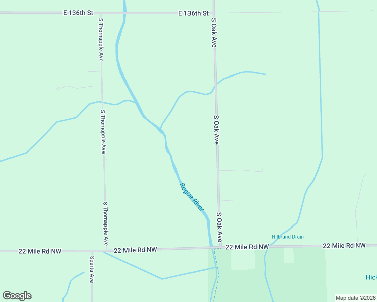 map of restaurants, bars, coffee shops, grocery stores, and more near 14077 South Oak Avenue in Kent City