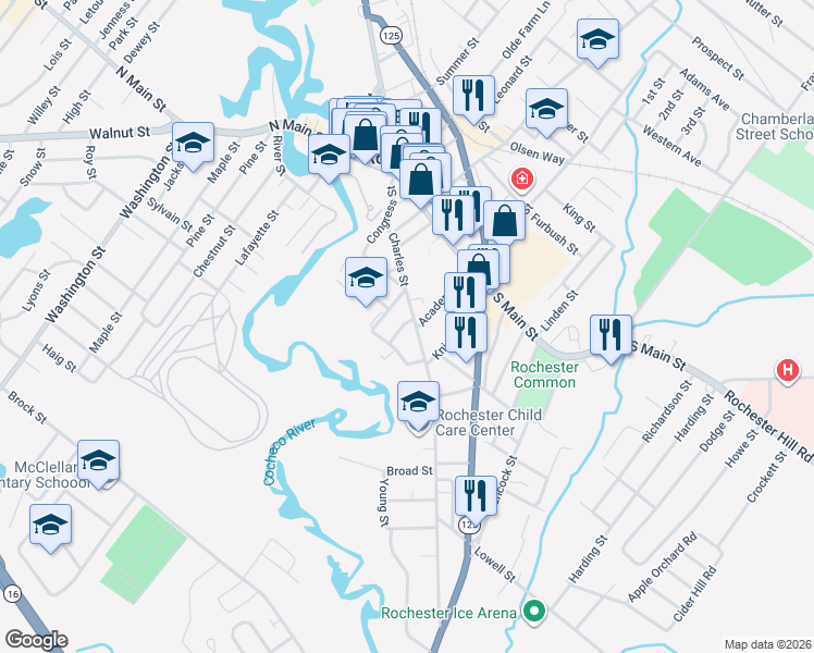 map of restaurants, bars, coffee shops, grocery stores, and more near 16 Sheridan Avenue in Rochester