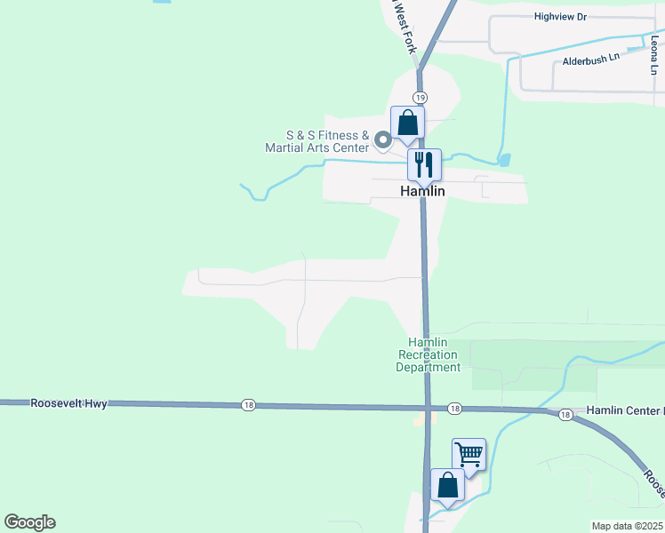 map of restaurants, bars, coffee shops, grocery stores, and more near 22 Hillcrest Drive in Hamlin