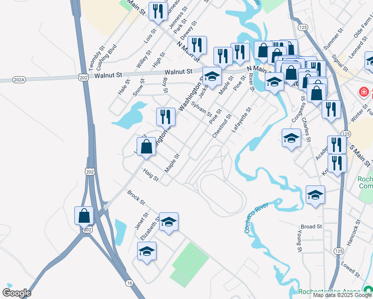 map of restaurants, bars, coffee shops, grocery stores, and more near 4 Fairway Avenue in Rochester