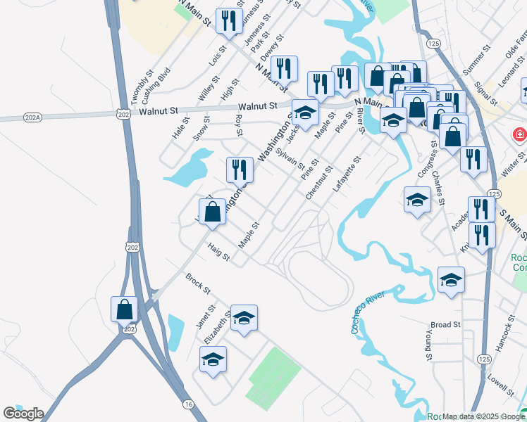 map of restaurants, bars, coffee shops, grocery stores, and more near 4 Fairway Avenue in Rochester