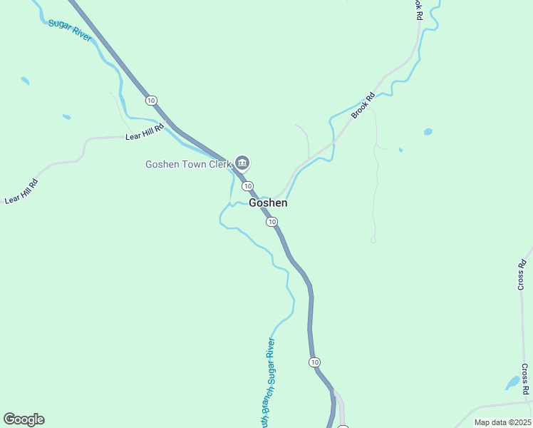 map of restaurants, bars, coffee shops, grocery stores, and more near New Hampshire 10 in Goshen