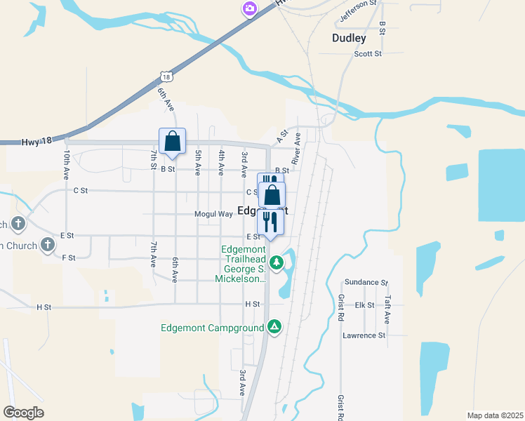 map of restaurants, bars, coffee shops, grocery stores, and more near in Edgemont