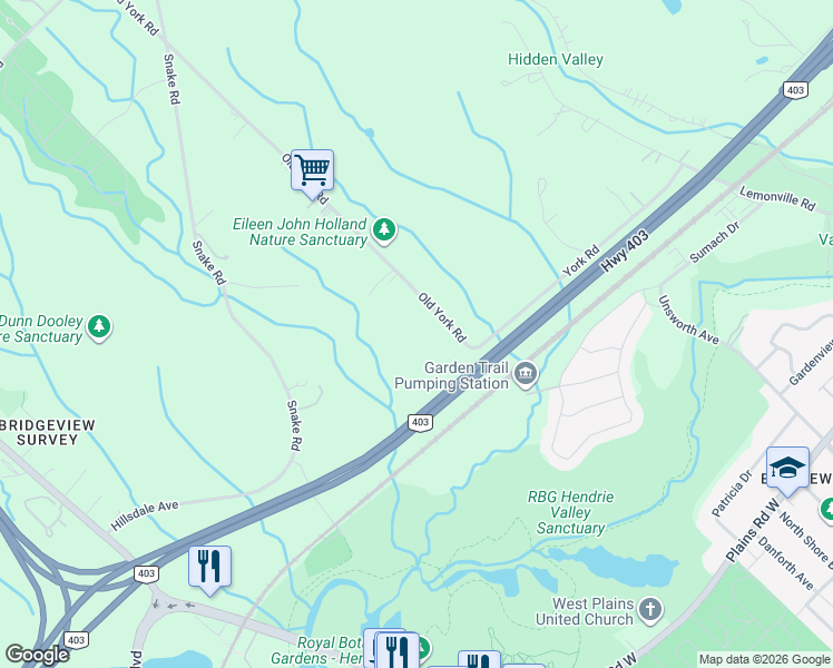 map of restaurants, bars, coffee shops, grocery stores, and more near 461 York Road in Burlington