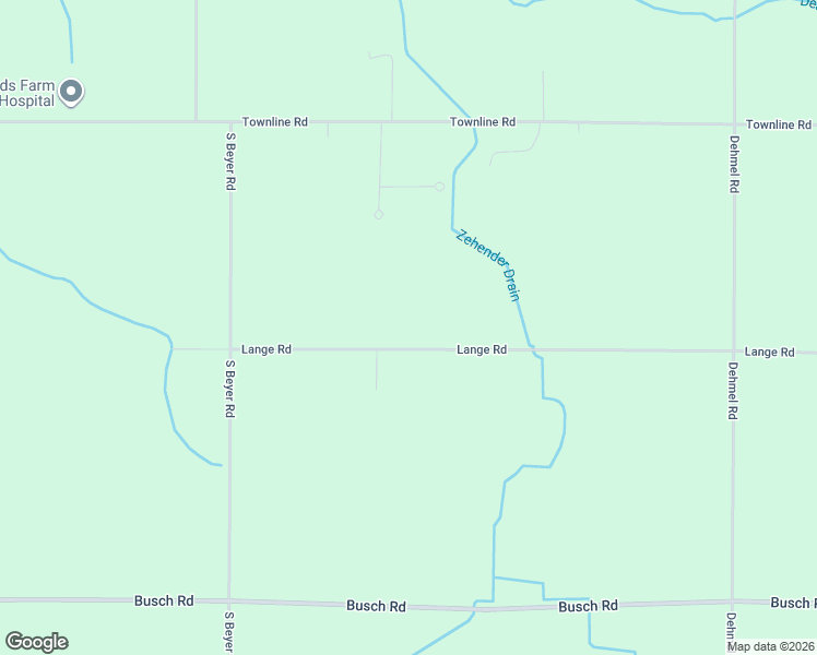 map of restaurants, bars, coffee shops, grocery stores, and more near 9386 Lange Road in Birch Run