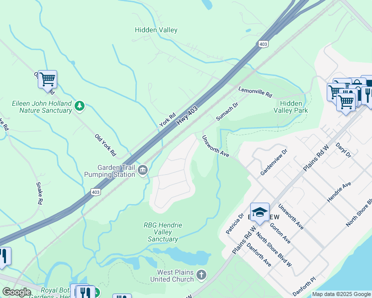 map of restaurants, bars, coffee shops, grocery stores, and more near 672 Sandcherry Drive in Burlington