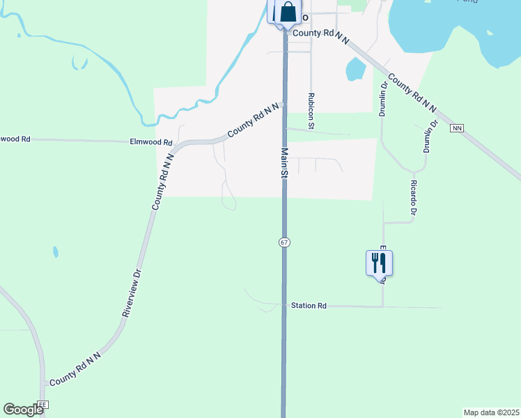 map of restaurants, bars, coffee shops, grocery stores, and more near N3003 Wisconsin 67 in Neosho