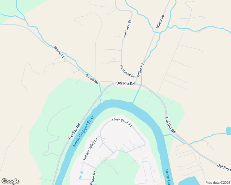 map of restaurants, bars, coffee shops, grocery stores, and more near 2150 Del Rio Road in Roseburg
