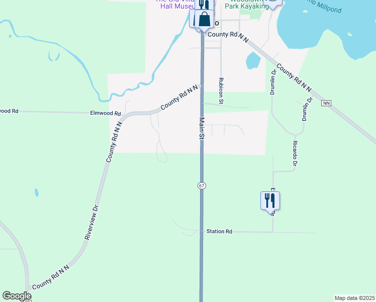 map of restaurants, bars, coffee shops, grocery stores, and more near N3003 Wisconsin 67 in Neosho