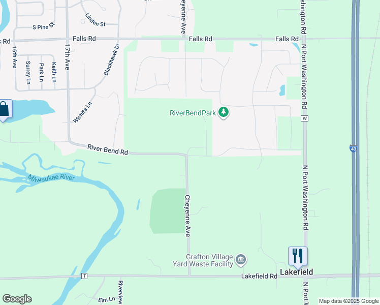 map of restaurants, bars, coffee shops, grocery stores, and more near 830 River Bend Road in Grafton