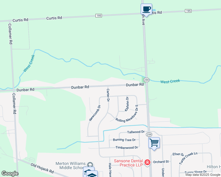 map of restaurants, bars, coffee shops, grocery stores, and more near 36 Rolling Meadow Circle in Parma