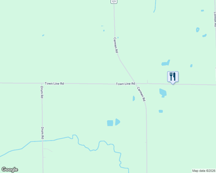 map of restaurants, bars, coffee shops, grocery stores, and more near 9456 Town Line Road in Barker