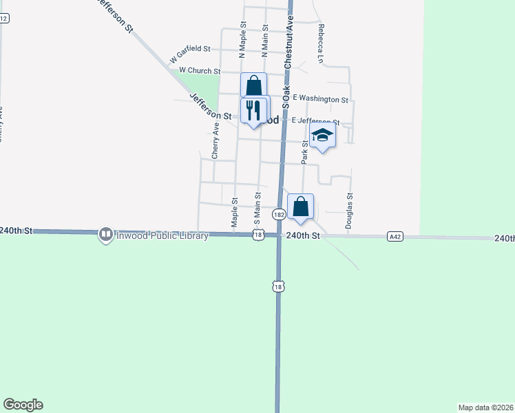 map of restaurants, bars, coffee shops, grocery stores, and more near 698 S Main St in Inwood