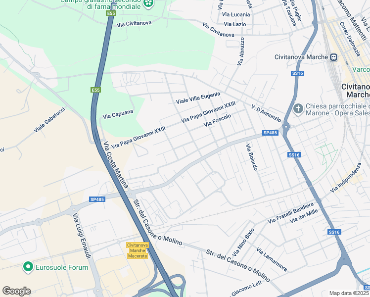 map of restaurants, bars, coffee shops, grocery stores, and more near 9 Via Antonio Stoppani in Civitanova Marche