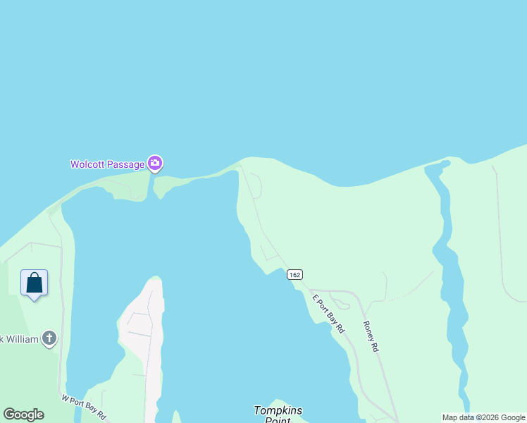 map of restaurants, bars, coffee shops, grocery stores, and more near 8458 East Port Bay Road in Wolcott