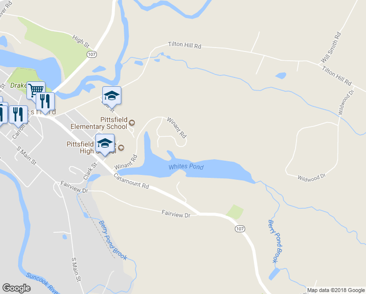 map of restaurants, bars, coffee shops, grocery stores, and more near 15 Russet Drive in Pittsfield