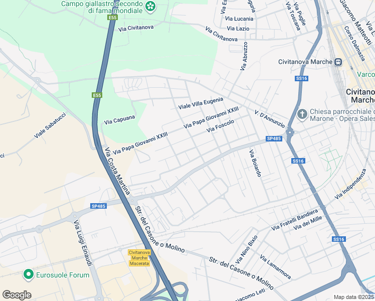 map of restaurants, bars, coffee shops, grocery stores, and more near 9 Via Antonio Stoppani in Civitanova Marche