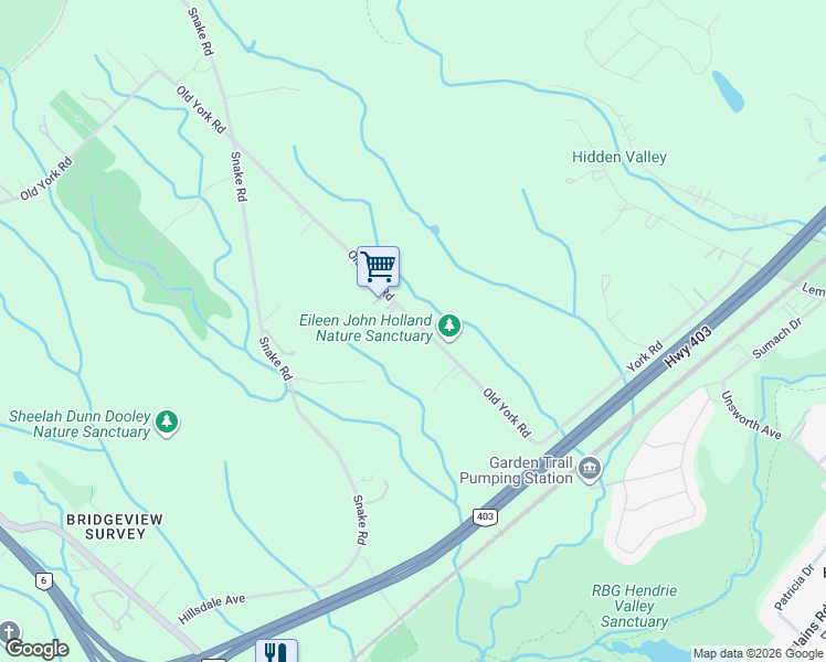 map of restaurants, bars, coffee shops, grocery stores, and more near 1408 Old York Road in Burlington