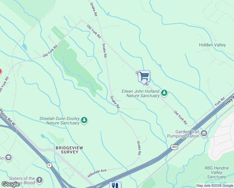 map of restaurants, bars, coffee shops, grocery stores, and more near 1523 Snake Road in Burlington