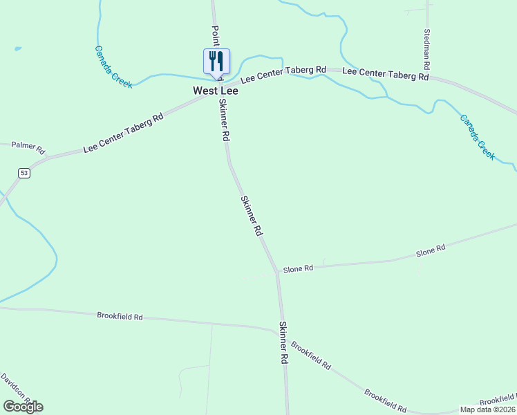 map of restaurants, bars, coffee shops, grocery stores, and more near 9087-9241 Skinner Road in Lee Center