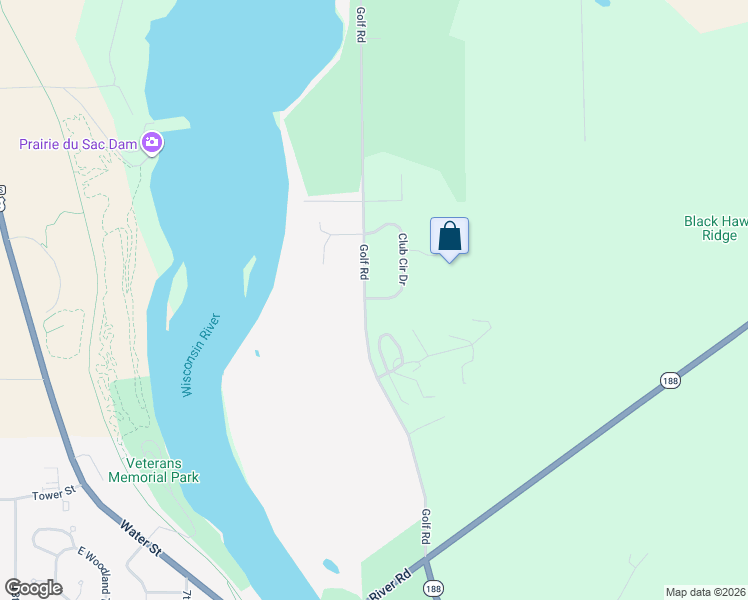 map of restaurants, bars, coffee shops, grocery stores, and more near 802 Club Circle Drive in Prairie du Sac