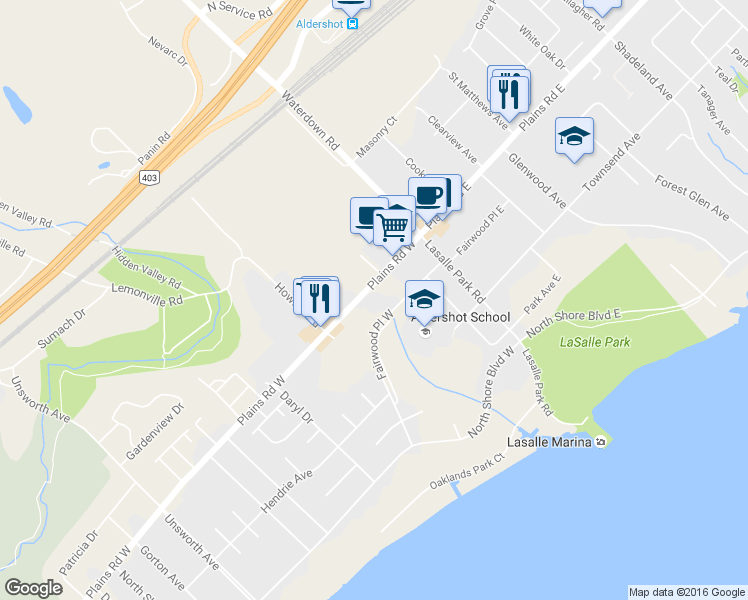 map of restaurants, bars, coffee shops, grocery stores, and more near in Burlington