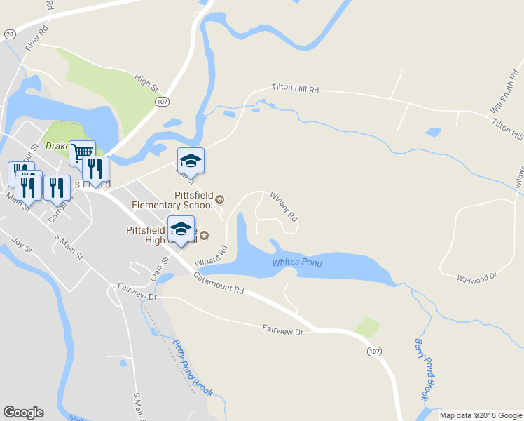 map of restaurants, bars, coffee shops, grocery stores, and more near 8 Russet Drive in Pittsfield