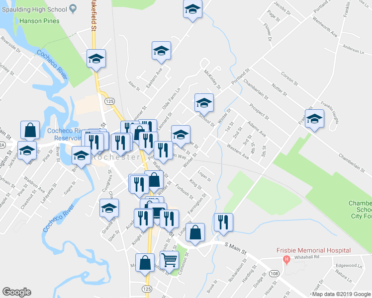 map of restaurants, bars, coffee shops, grocery stores, and more near 20 Heaton Street in Rochester