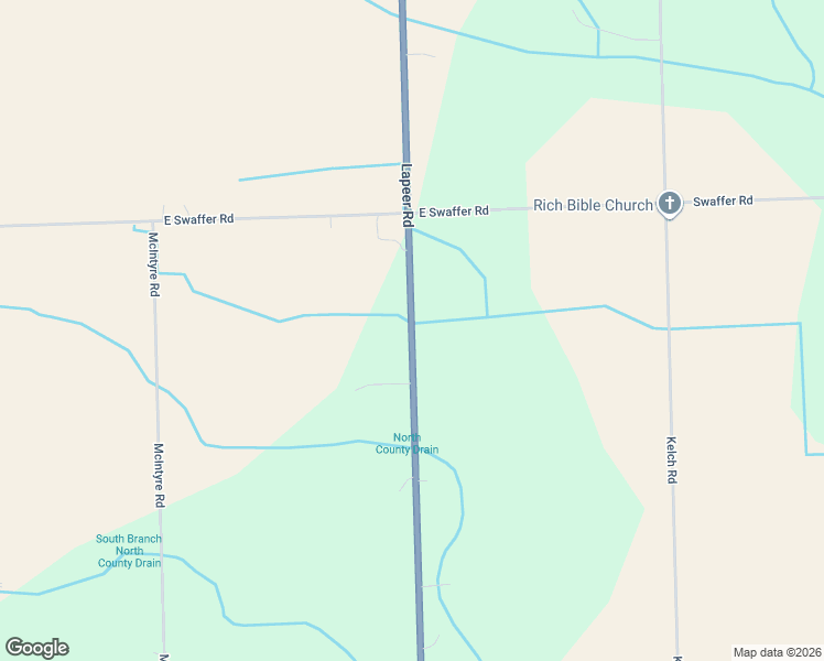 map of restaurants, bars, coffee shops, grocery stores, and more near 9319 Lapeer Rd in Mayville