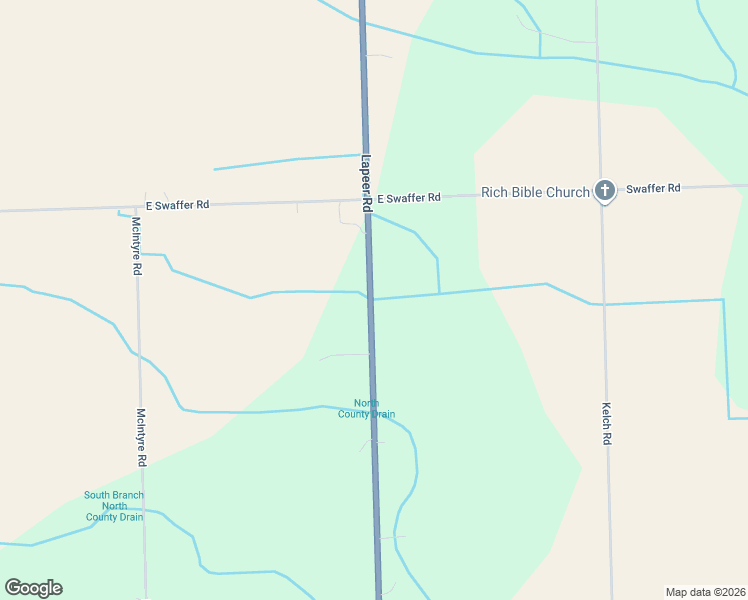 map of restaurants, bars, coffee shops, grocery stores, and more near 9271-9319 Lapeer Rd in Mayville