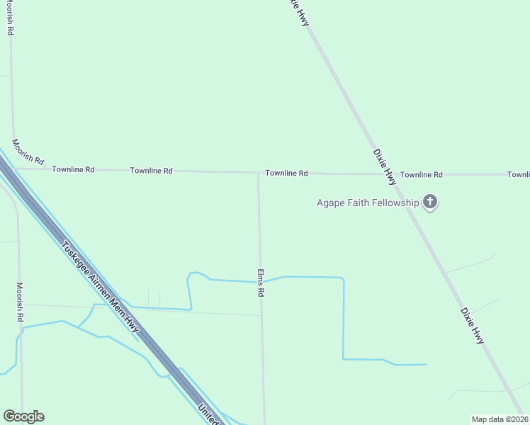 map of restaurants, bars, coffee shops, grocery stores, and more near 8135 Elms Road in Birch Run