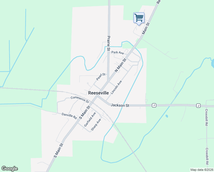 map of restaurants, bars, coffee shops, grocery stores, and more near 300 Prairie Street in Reeseville