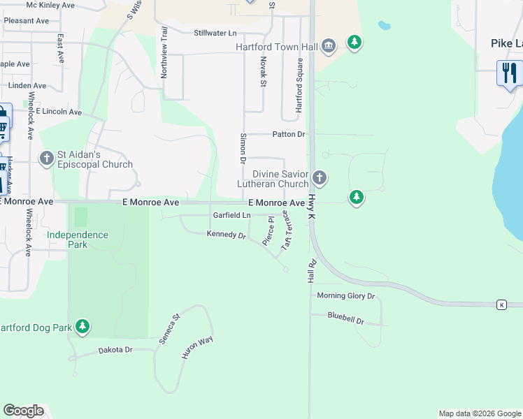 map of restaurants, bars, coffee shops, grocery stores, and more near 1314 Garfield Ln in Hartford