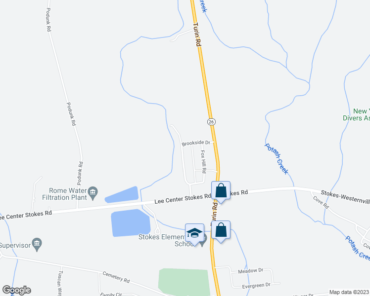 map of restaurants, bars, coffee shops, grocery stores, and more near 9155 Route 26 in Lee Center