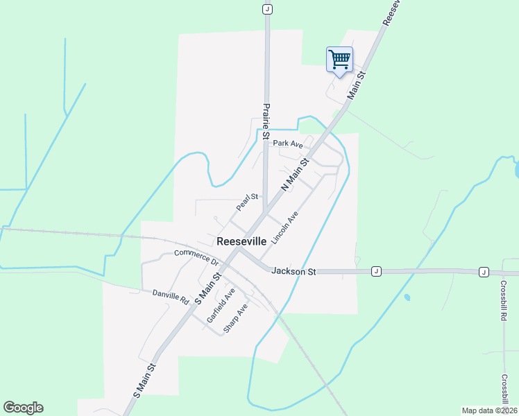 map of restaurants, bars, coffee shops, grocery stores, and more near 300 Prairie Street in Reeseville