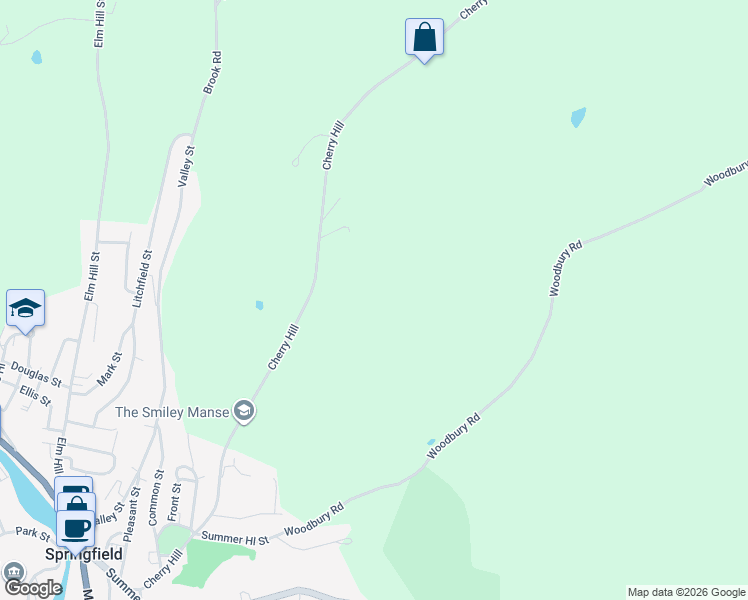 map of restaurants, bars, coffee shops, grocery stores, and more near 189 Highland Road in Springfield