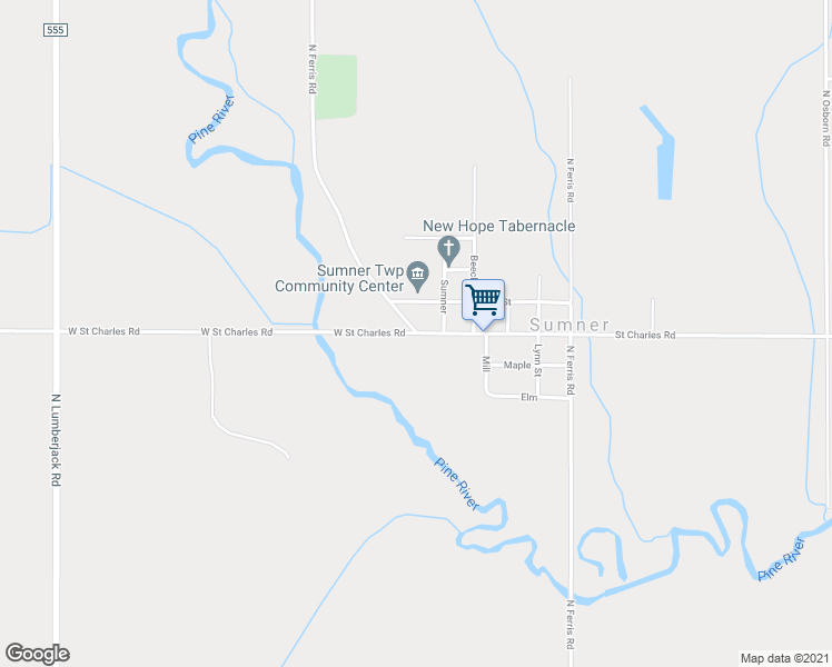 map of restaurants, bars, coffee shops, grocery stores, and more near 10611 West Saint Charles Road in Sumner