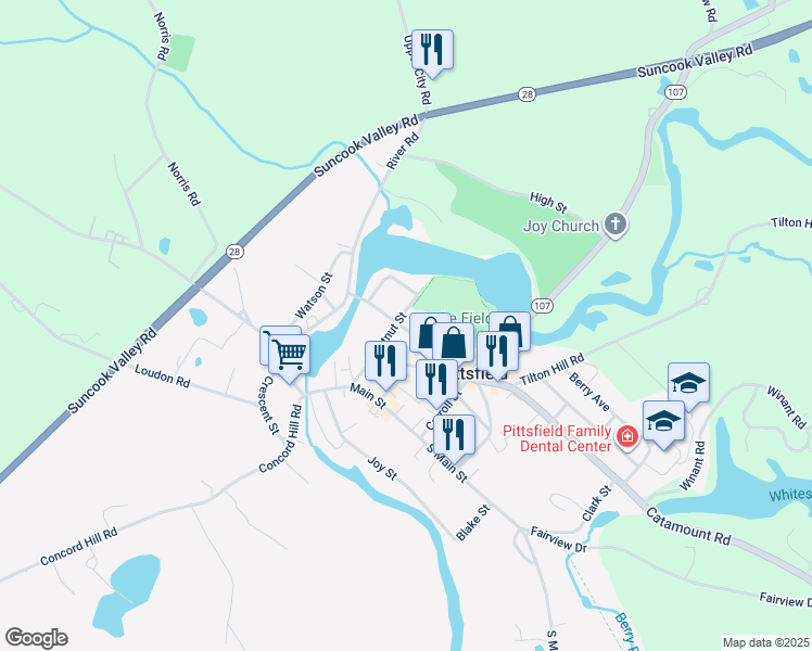 map of restaurants, bars, coffee shops, grocery stores, and more near 42 Chestnut Street in Pittsfield