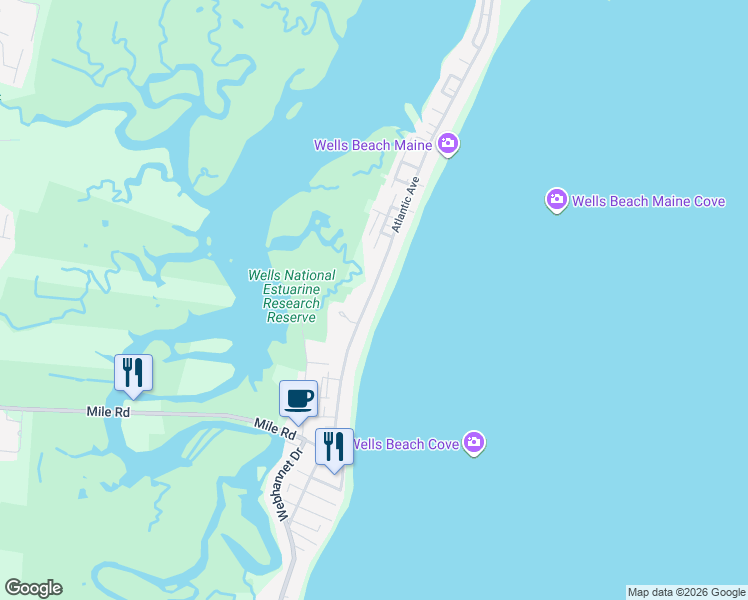 map of restaurants, bars, coffee shops, grocery stores, and more near 161 Atlantic Avenue in Wells