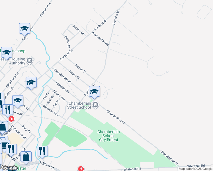 map of restaurants, bars, coffee shops, grocery stores, and more near 18 Franklin Heights in Rochester
