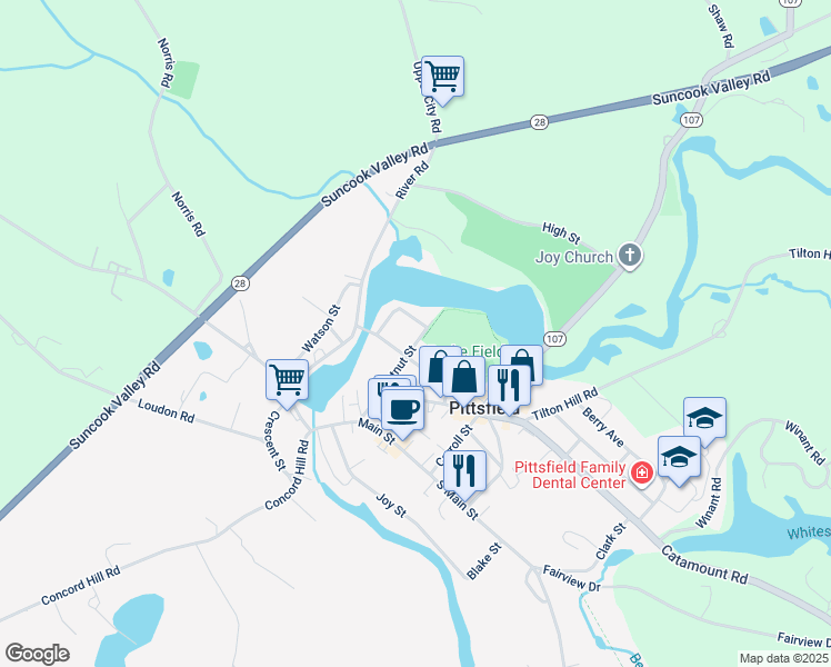 map of restaurants, bars, coffee shops, grocery stores, and more near 42 Chestnut Street in Pittsfield