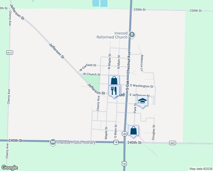 map of restaurants, bars, coffee shops, grocery stores, and more near 201 Maple Street in Inwood