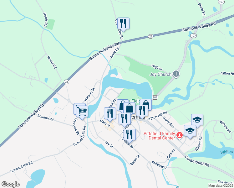 map of restaurants, bars, coffee shops, grocery stores, and more near 42 Chestnut Street in Pittsfield