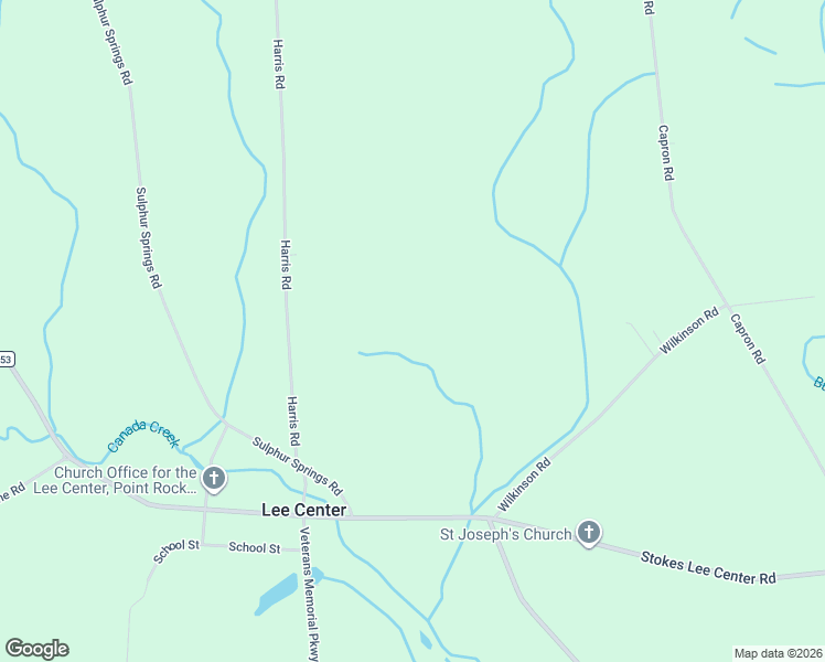 map of restaurants, bars, coffee shops, grocery stores, and more near 9244 Harris Road in Lee Center