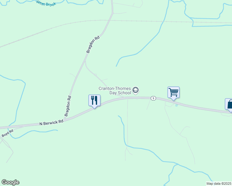 map of restaurants, bars, coffee shops, grocery stores, and more near 87 Dodge Road in Wells