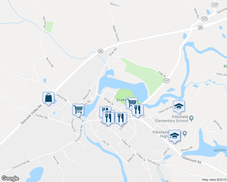 map of restaurants, bars, coffee shops, grocery stores, and more near 22 Smith Street in Pittsfield