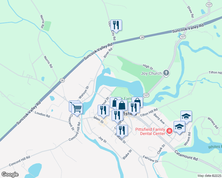 map of restaurants, bars, coffee shops, grocery stores, and more near 42 Chestnut Street in Pittsfield