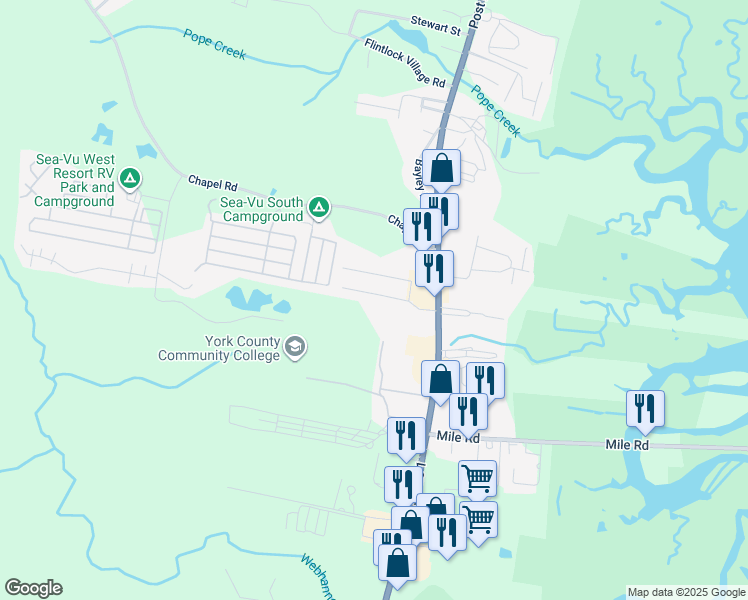 map of restaurants, bars, coffee shops, grocery stores, and more near 60 Rest View Lane in Wells