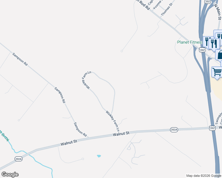 map of restaurants, bars, coffee shops, grocery stores, and more near 155 Winkley Farm Lane in Rochester